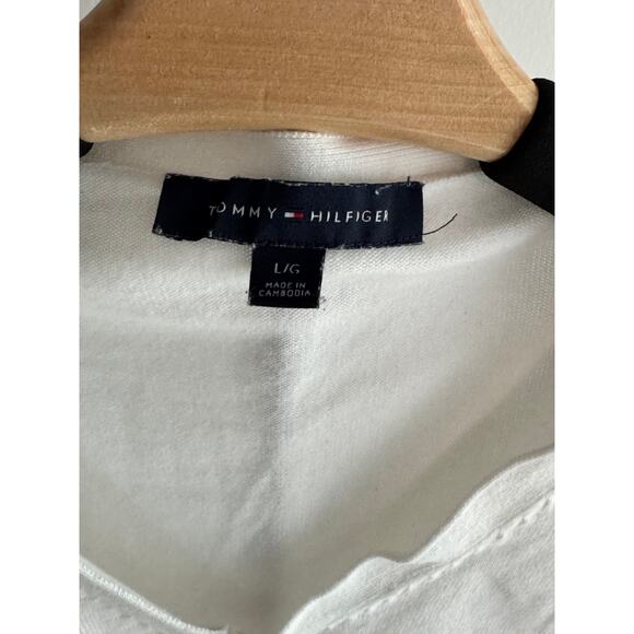 Tommy Hilfiger Polka Dot Sweater - White and Gray - Size Large - Picture 2 of 3